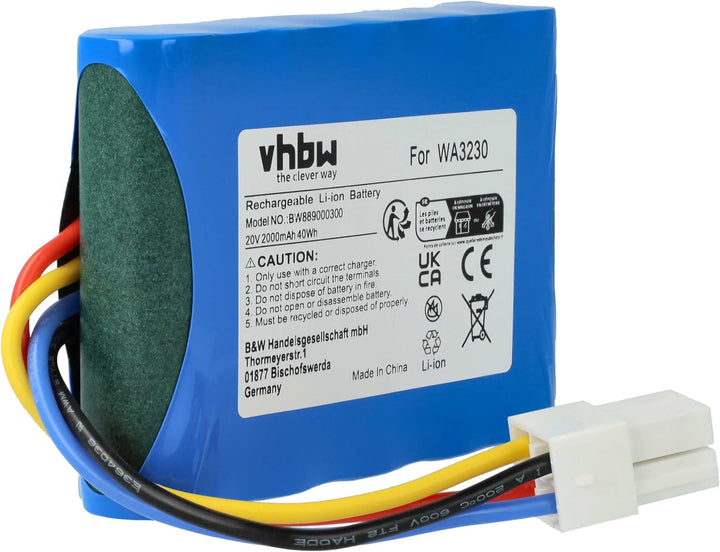 vhbw Akku kompatibel mit Ferrex 800m2 2021, 800m2 Rasenroboter Rasenmäher (2000mAh 20V Li-Ion)