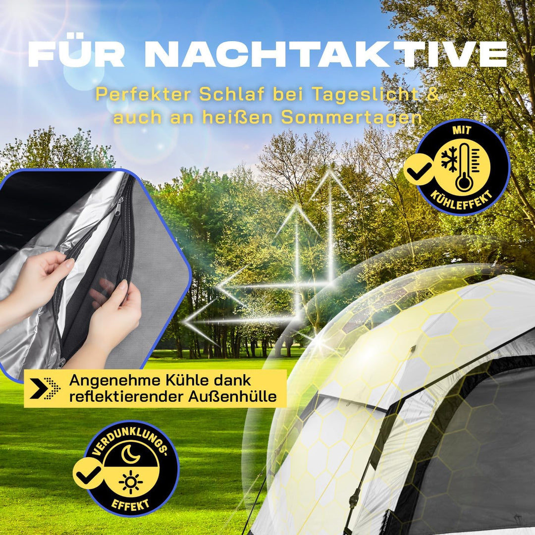 Lumaland Camping Zelt | Leichtes Pop Up Wurfzelt | 2-4 Personen Kuppelzelt | Trekking &amp; Festival Igl