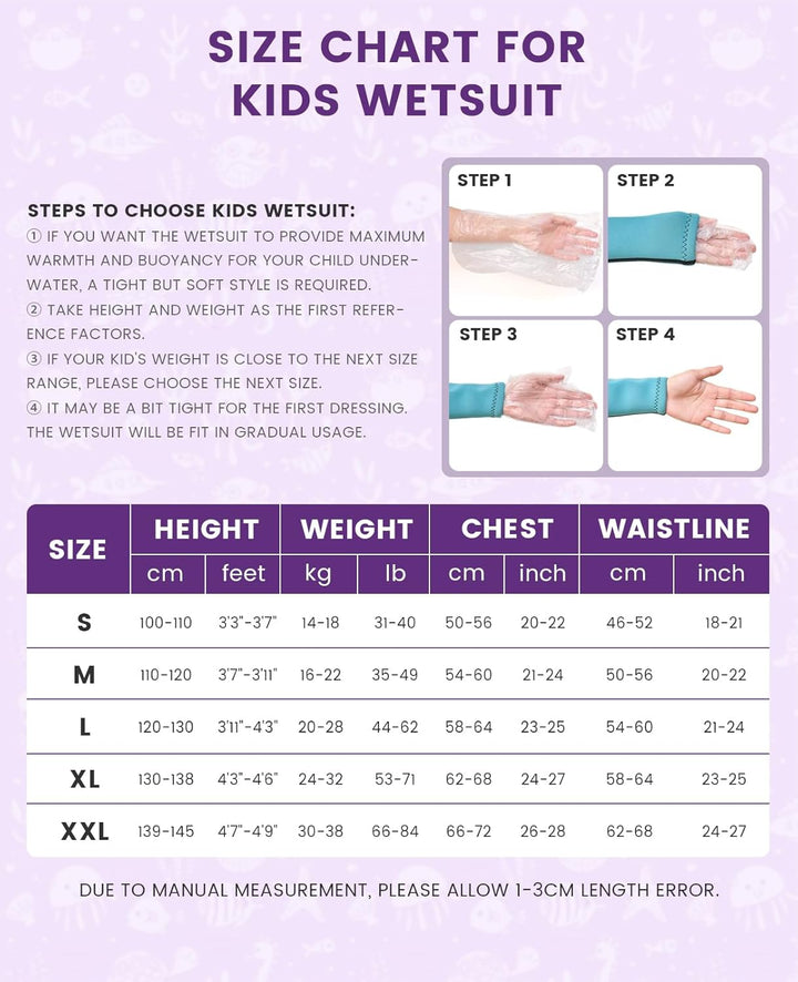 Gogokids Kinder Neoprenanzüge Thermische Badeanzüge, Mädchen Rash Guard Einteiler Bademode 2.5mm Neo