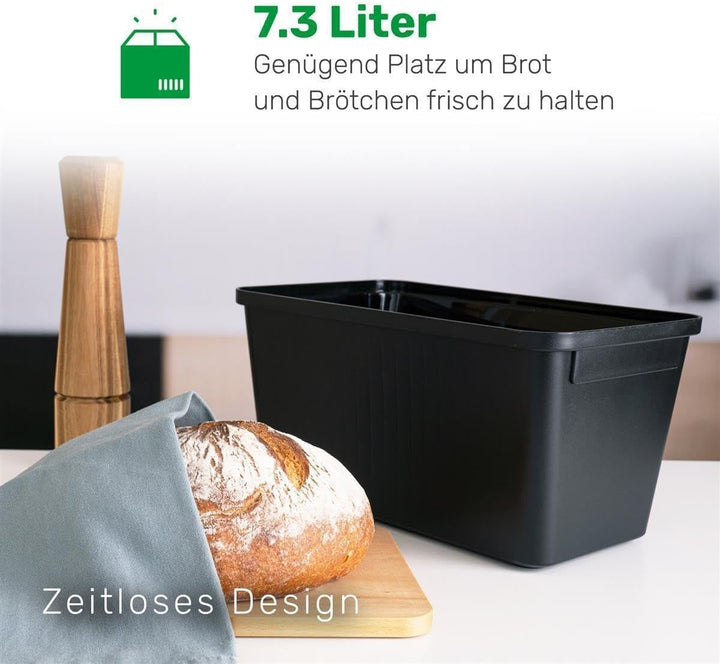 Novaliv 2x Brotkasten mit Deckel 32x20x16,5cm Brotbox für Brotaufbewahrung Brotkasten Holz für Brot