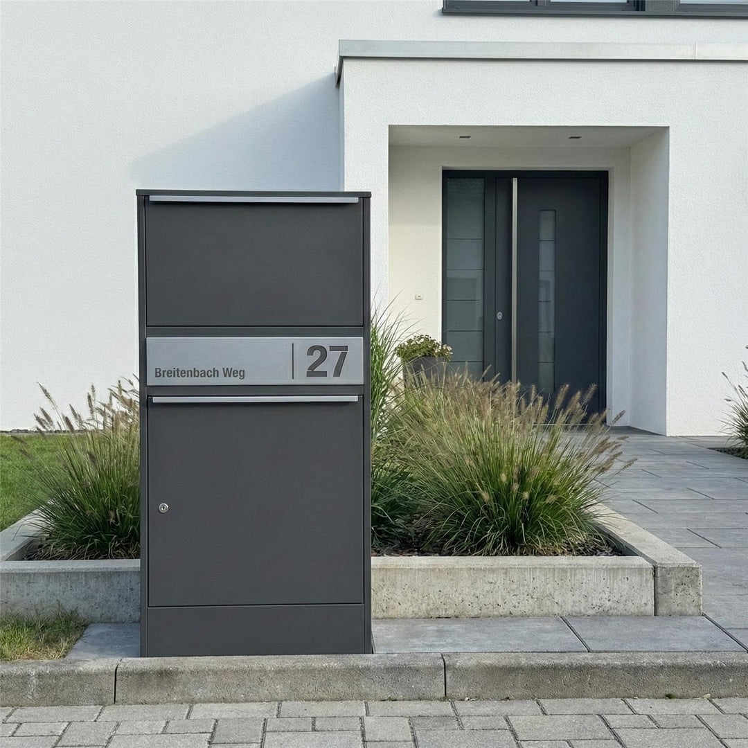 Metzler Paketbox für den Aussenbereich | personalisiert mit Gravur | rostfrei &amp; wetterfest | sichere