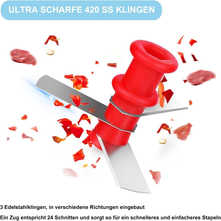 Zwiebelschneider Manuell, Gemüsehacker, Onion Chopper, Multizerkleinerer Manuell, 300ml Zwiebel Zerk