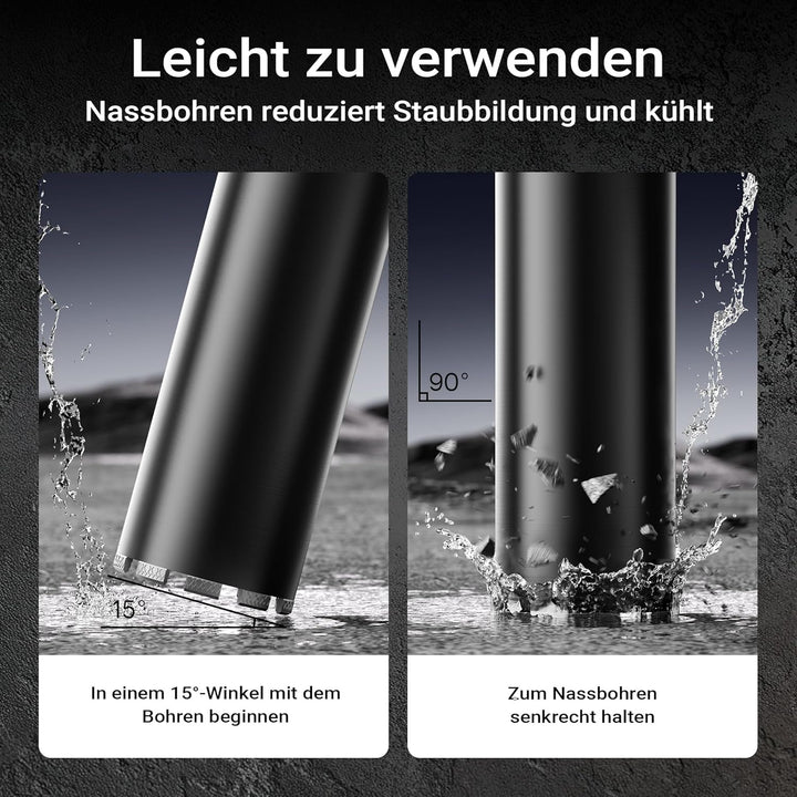 Wiltec Diamantbohrkrone Typ 2 (Mesh) Ø 127 mm, Bohrkrone 450 mm, 1¼ UNC Nassbohrkrone, Diamantbohrer