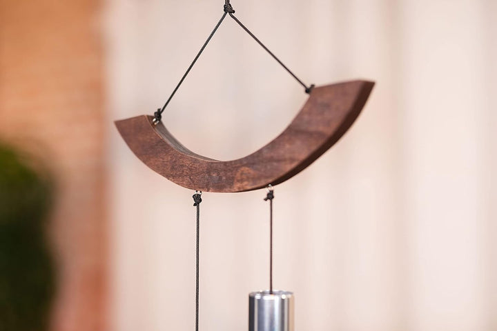 Sonic Energy Moon Meditation Chime – Windspiel mit 1 Klangstab (432 Hz) – für Garten u. Entspannung