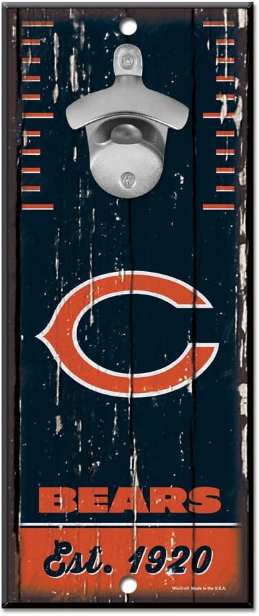 WinCraft Chicago Bears NFL Schild mit Flaschenöffner