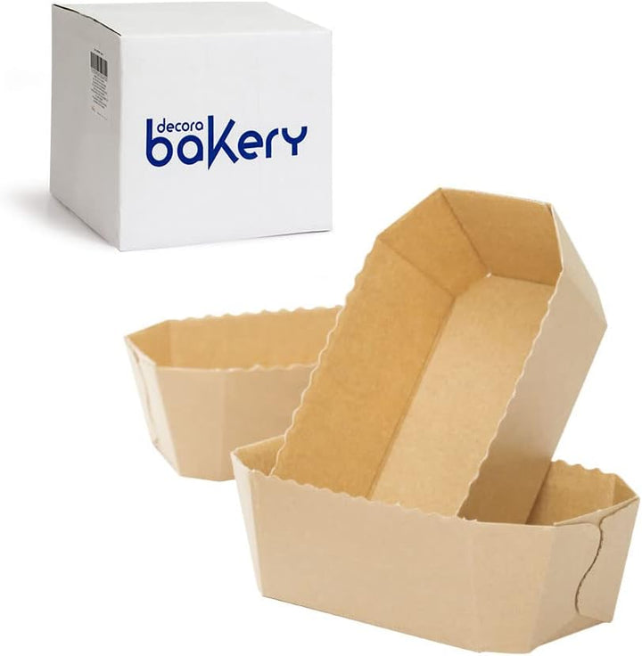 Decora 0320154 30 PCS BROT PAPIER-BACKFORM 15,3 X 8,8 X H 6 CM, Braun