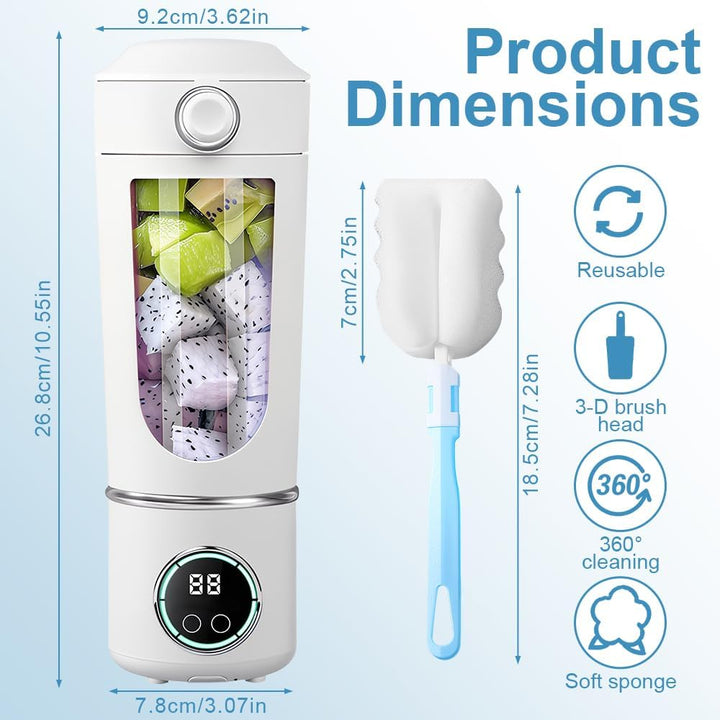 Tragbarer Mixer Smoothie Maker, 700 ml Portable Blender mit Digitalanzeige, Wiederaufladbarem Smooth