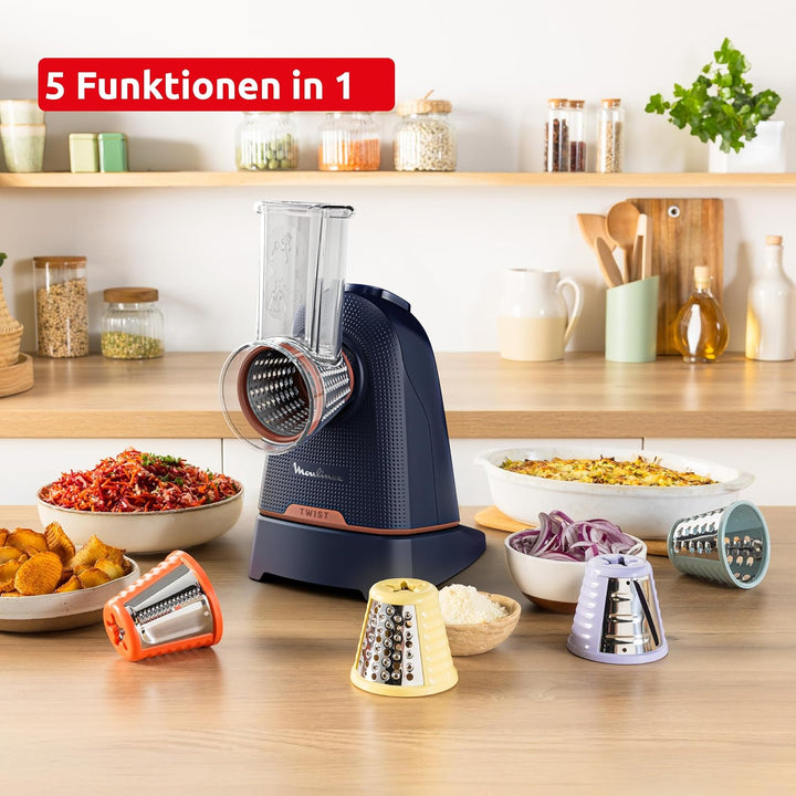 Moulinex Fresh Express Twist Multi-Zerkleinerer, 5 Funktionen, Schneiden, Zerkleinern, Reiben, Riffe