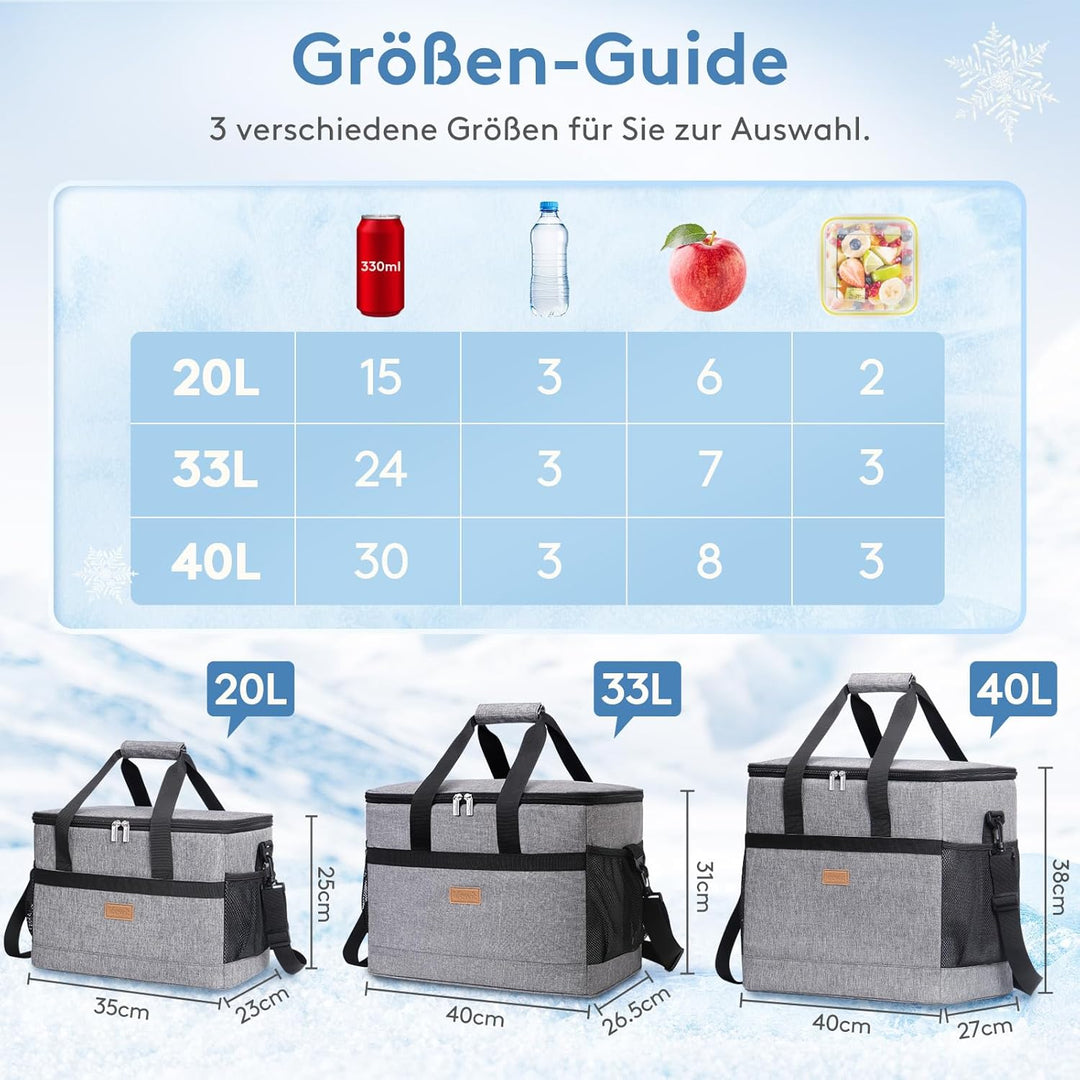 Lifewit 40L Kühltasche Gross faltbar Kühlkorb Kühlbox Isoliertasche Thermotasche Picknicktasche für
