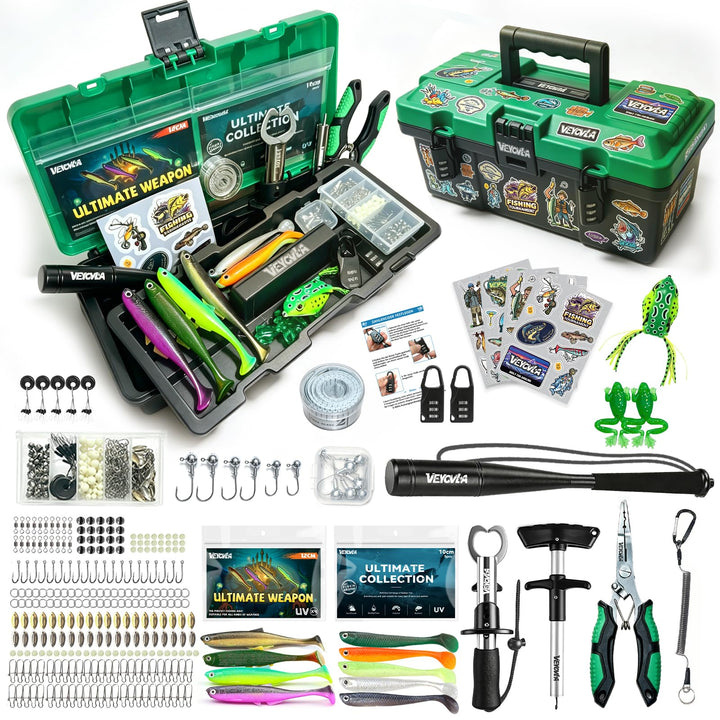 Fishing Angelkoffer-Set mit AngelZubehör | Angelset inklusive Premium-Angelwerkzeug Fischtöter für Z