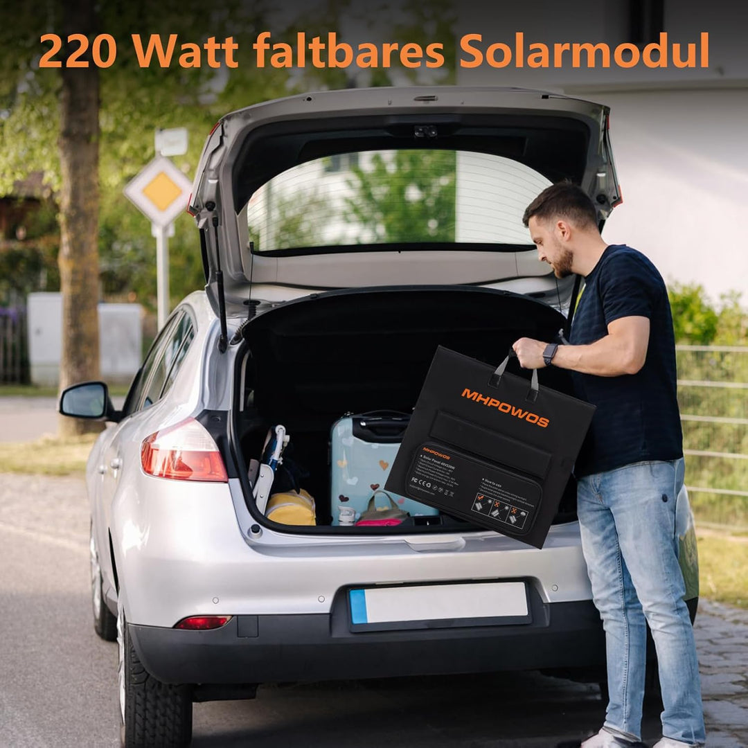 Faltbares Solarpanel 220W 40V Monokristallines Tragbares Power Backup, IP67 Wasserdichtes & Langlebi