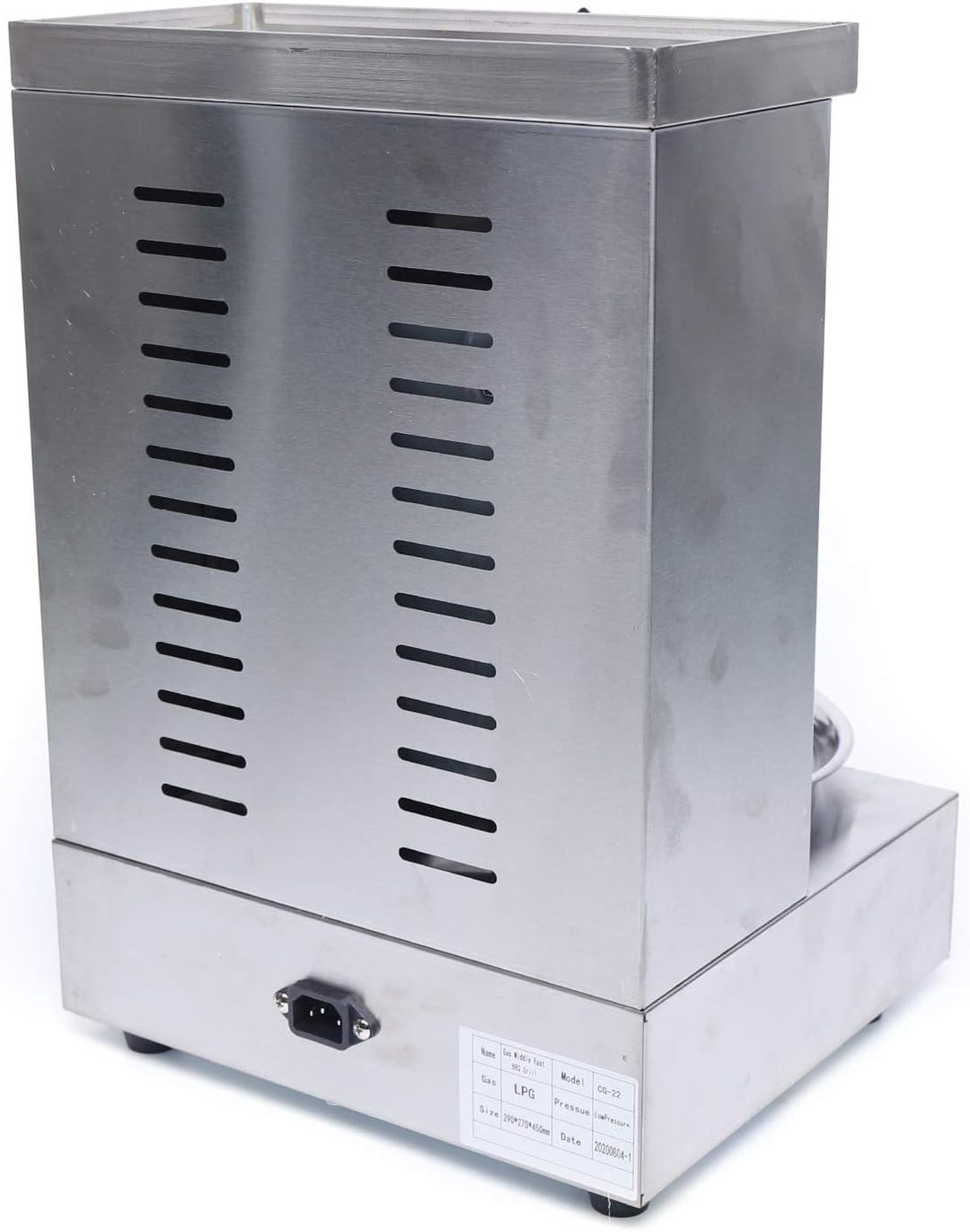 Gas Dönergrill für Zuhause, 220V 2KW Edelstahl Vertikaler Döner, Max. 10kg Tragfähigkeit Hähnchengri