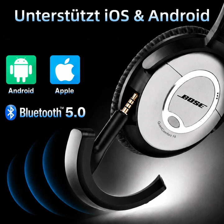 YOCOWOCO Drahtloser Bluetooth 5.0 Adapter für Bose QuietComfort QC15 und QC2 Kopfhörer, aptX/MIC/Lau