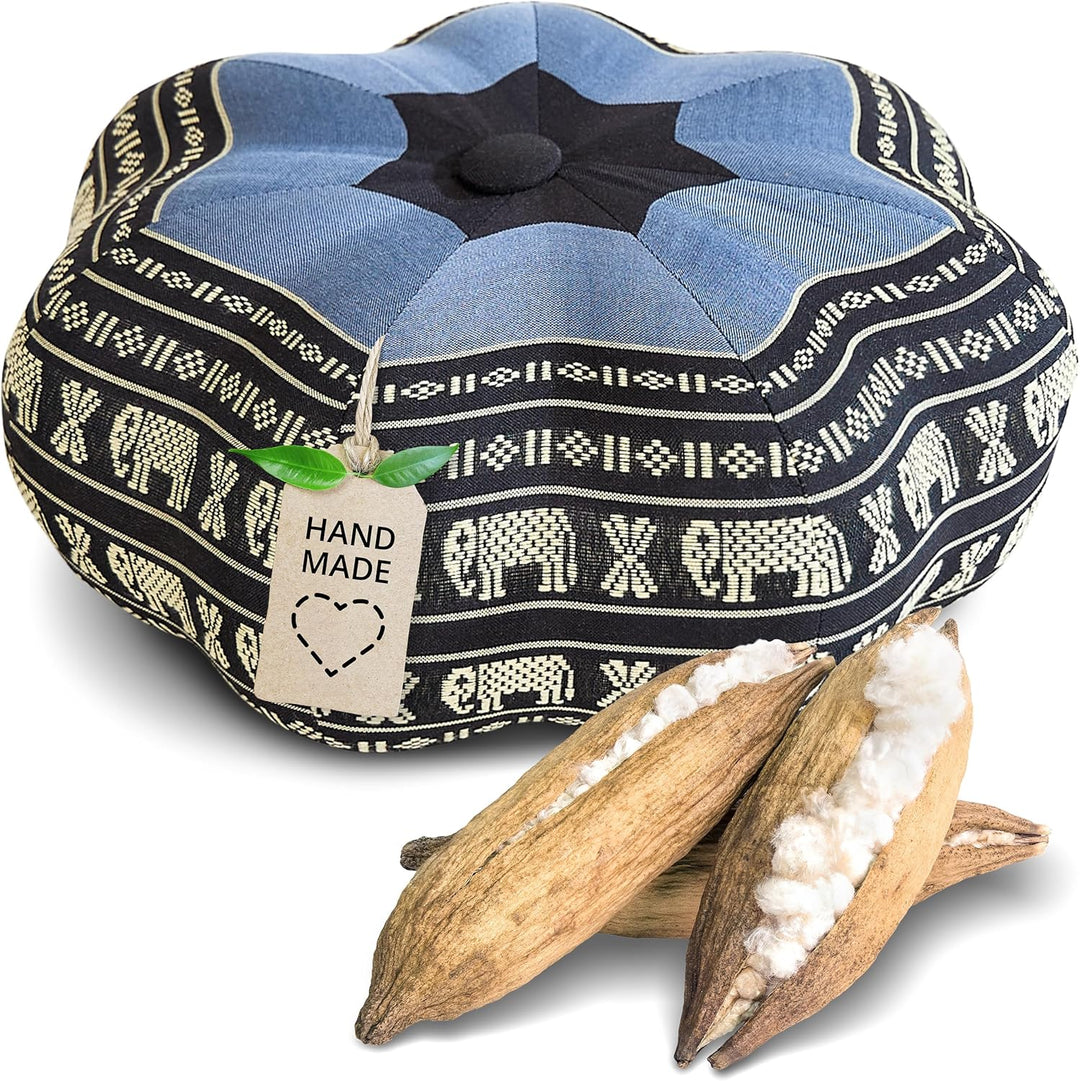 Livasia Meditationskissen Stern, Yogakissen mit Kapok, Pouf, Bodenkissen sternförmig Yoga Zen Medita