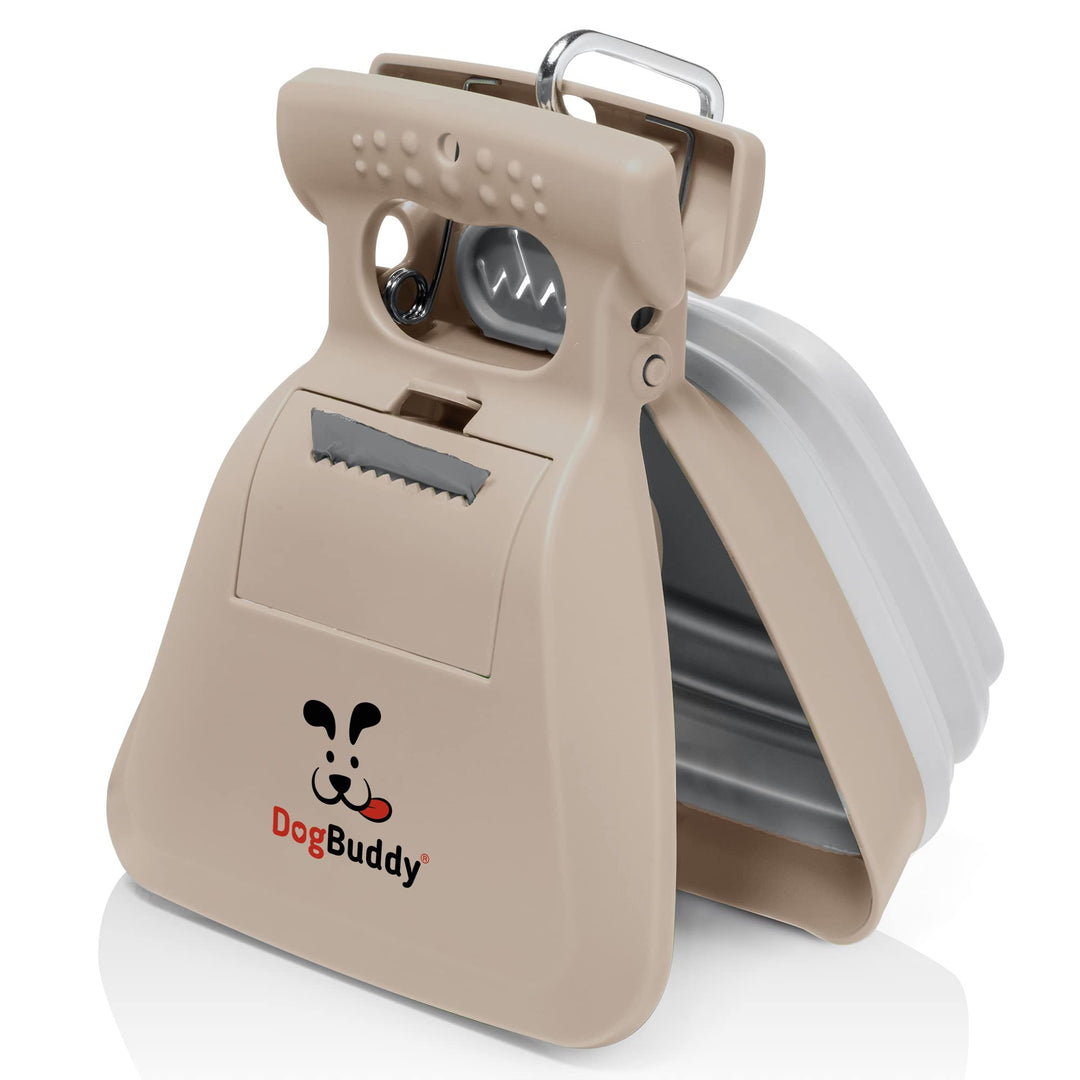 DogBuddy Pooper Scooper, tragbarer Hundekot-Scooper, hygienischer Hundekotabfall, Hundeleine-Clip un