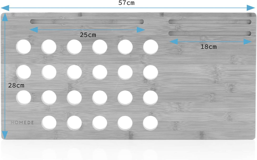 Homede Laptopunterlage 57,5 x 29,5 x 3 cm Laptopständer Knietablett Laptoptisch Luftlöcher Bambus Mi