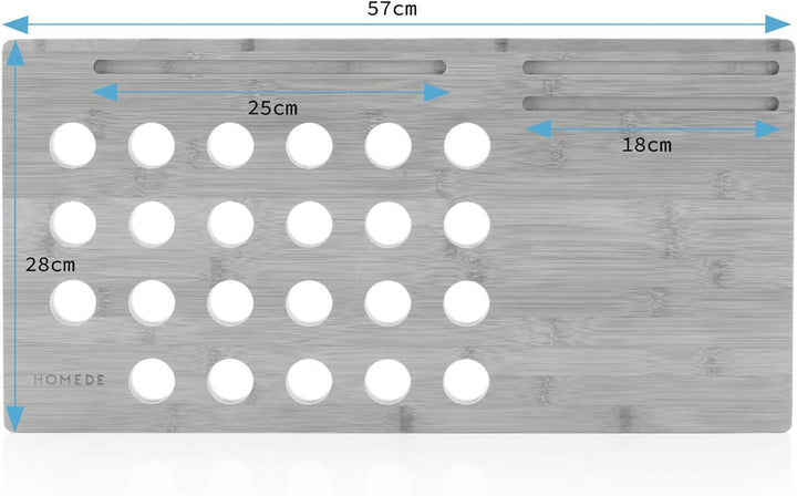 Homede Laptopunterlage 57,5 x 29,5 x 3 cm Laptopständer Knietablett Laptoptisch Luftlöcher Bambus Mi