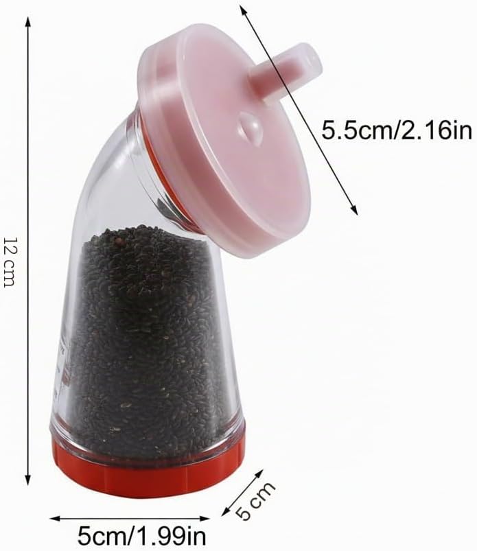 2er Set Sesammühle & Leinsamenmühle Manuell – 12cm Kompakt-Handmühle mit Edelstahl-Mahlkern – Präzis