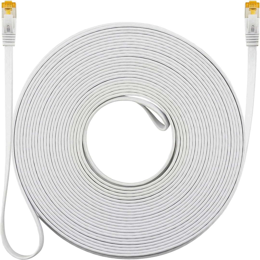 SEBSON Ethernet LAN Kabel 20m - CAT 7 Netzwerkkabel 10 Gbit/s, U-FTP Patchkabel RJ45 flach - Router,