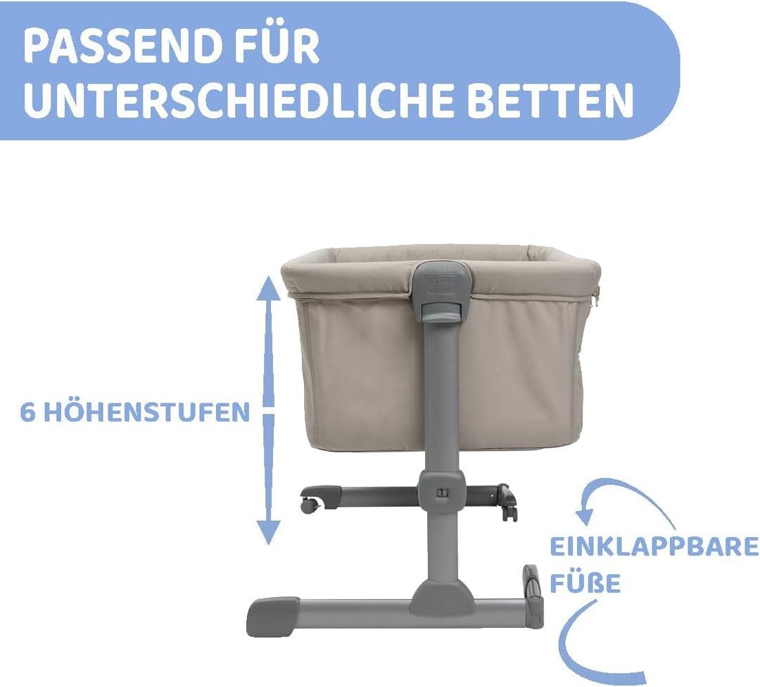 Chicco Next2Me Essential Babybett zum Anstellen, Co-Sleeping-Bett, kompatibel mit verschiedenen Bett