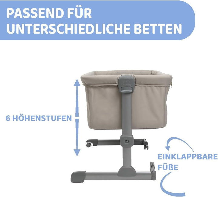 Chicco Next2Me Essential Babybett zum Anstellen, Co-Sleeping-Bett, kompatibel mit verschiedenen Bett