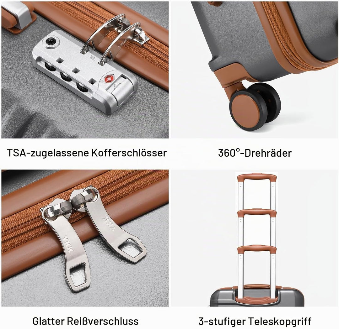 British Traveller Handgepäck Koffer Gross Reisekoffer Gross Hartschalenkoffer 74.5 * 49 * 30.5cm mit