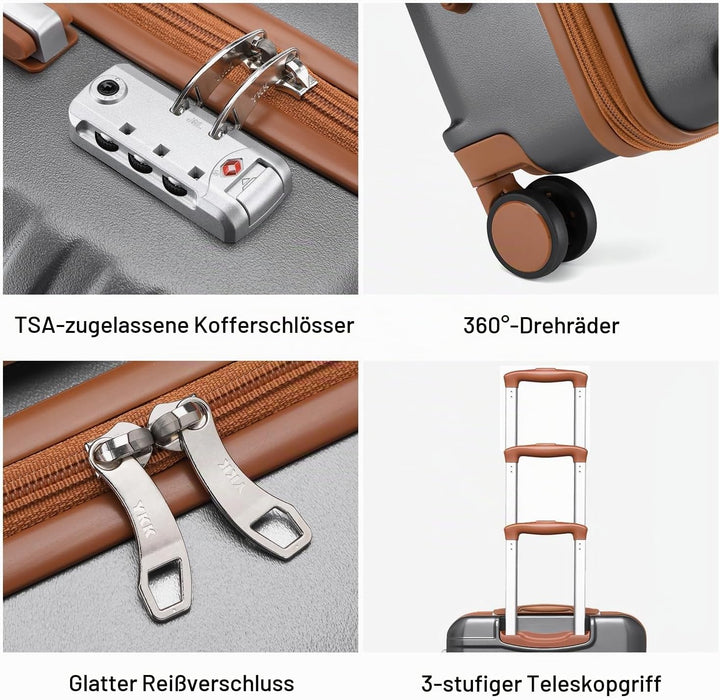 British Traveller Handgepäck Koffer Gross Reisekoffer Gross Hartschalenkoffer 74.5 * 49 * 30.5cm mit