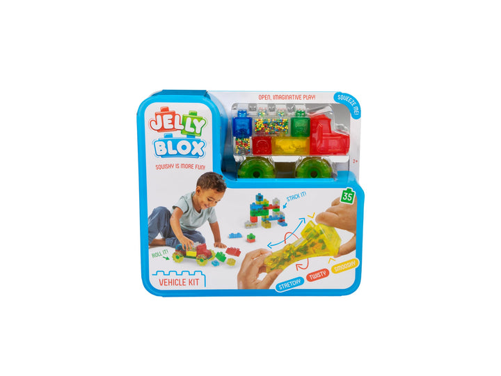 GOLIATH Jelly BLOX - Vehicle Kit, Bauspielzeug ab 2 Jahren, mit 35 Sensorische Bausteine, Konstrukti