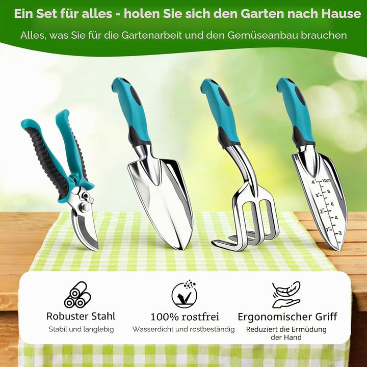 auvstar Gartenwerkzeug Set,7 Stück Gartengeräte,Gartenwerkzeuge Rost Gartenarbeit Set mit Dauerhafte