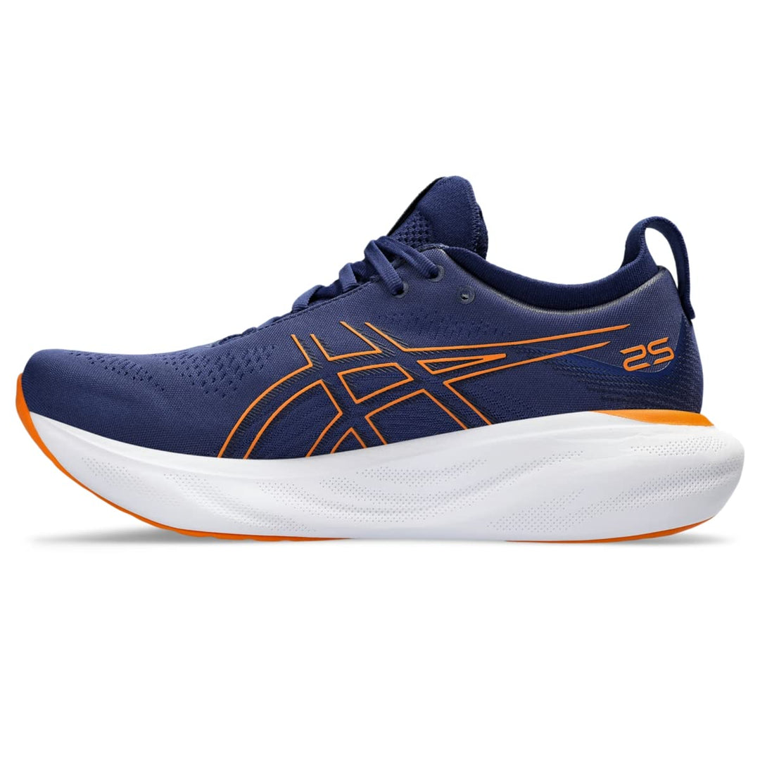ASICS Nimbus 25 Strassenlaufschuhe für Männer Grün Fluoreszierend 42.5 EU Blauorange, 42.5 EU Blauor