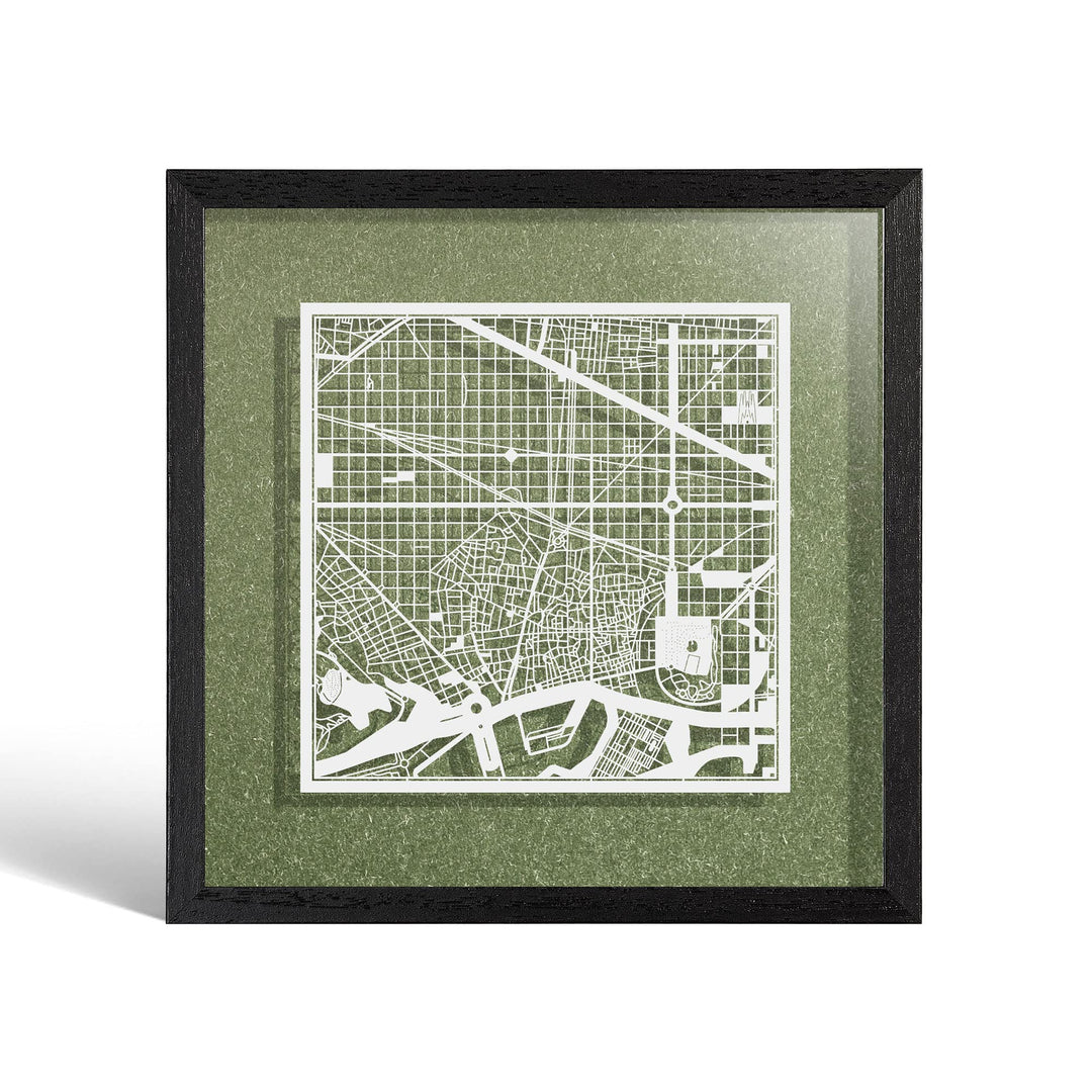 O3 DESIGN STUDIO - Marco de Papel para mapas, 22,8 x 22,8 cm, en Caja de Regalo, Fondo, autocambiant
