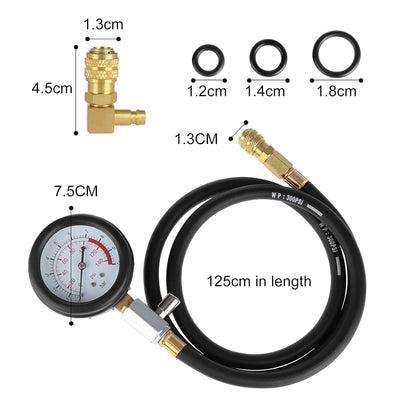 WiMas Motorzylinder Öldruckmesser, Werkzeugsatz für Benzindiagnosetester für Kraftfahrzeuge, 0-10 Ba