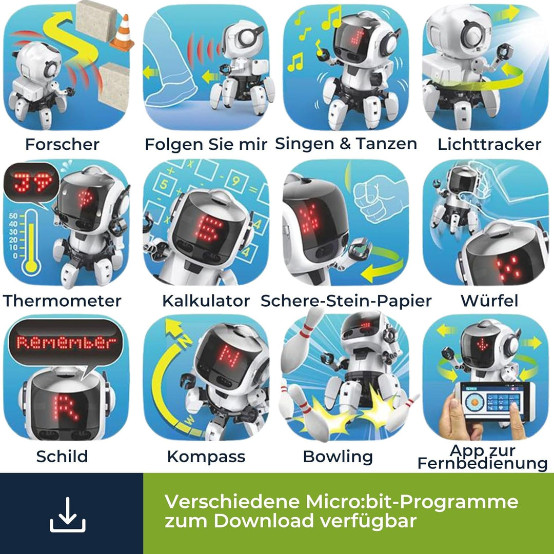 Velleman KSR20 Bauroboter Tobbie II inklusive Motor, Infrarotsensor und Klingel für