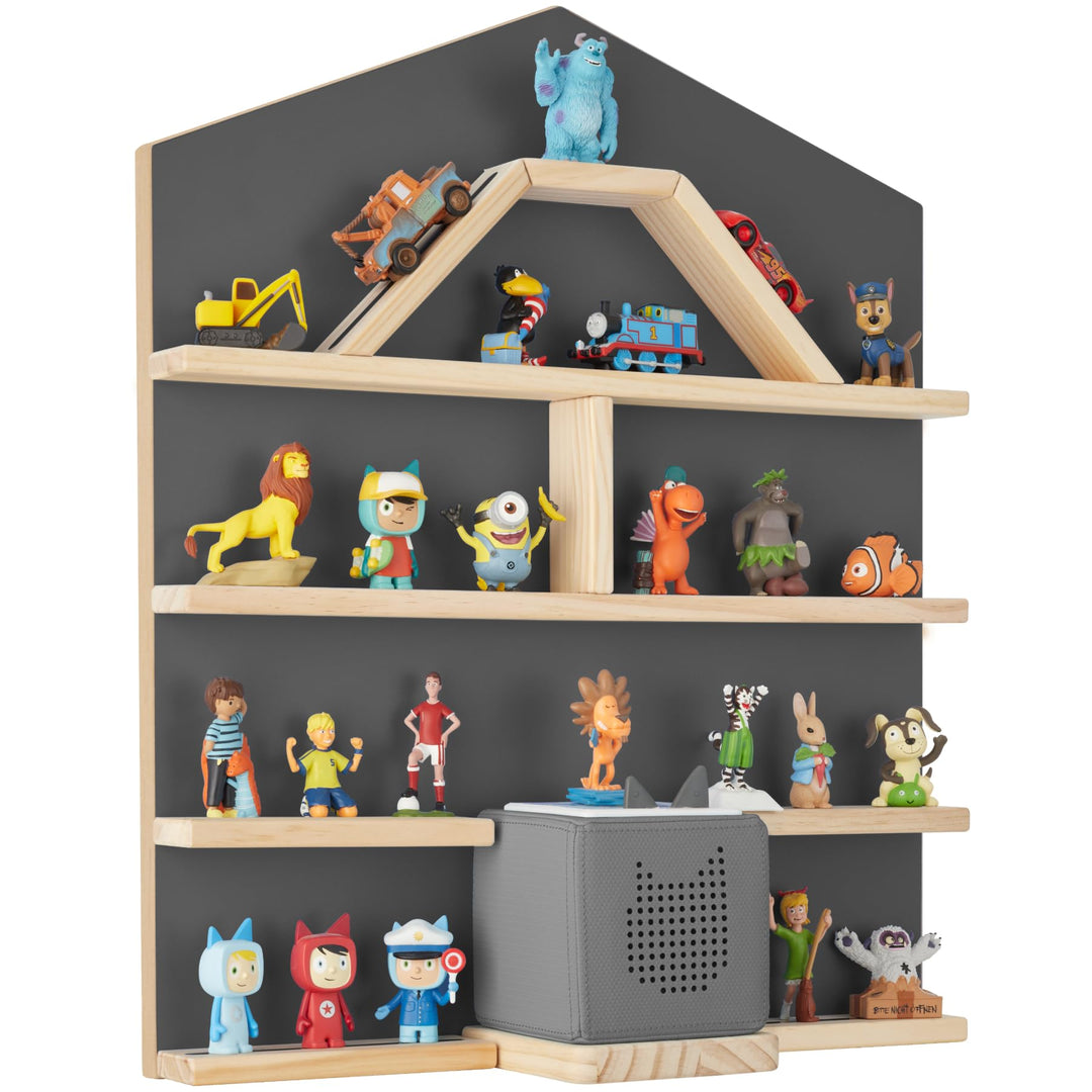 tectake® Holz Regal mit Magnetstreifen für Wand Montage, Wandregal für's Kinderzimmer, Aufbewahrung
