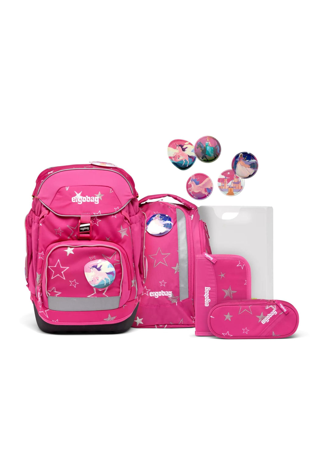 ergobag Pack Set ergonomischer Schulrucksack flexibel 6-teilig Set 1. Klasse Grundschule für Mädchen