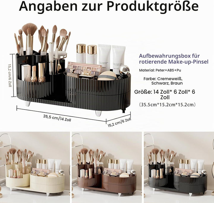 DASITON Make up Kosmetik Organizer,360° Drehbarer Make Up Pinsel Organizer,Grosser Kapazität Kosmeti