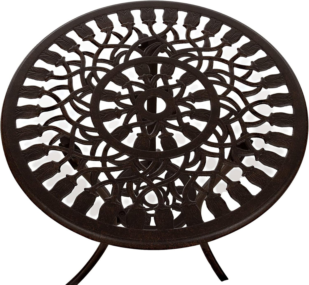 Tisch Set 152405C1551 stabiles Gartenmöbel Set Balkonset Bistroset Aluminium Guss (Antik Bronze), An