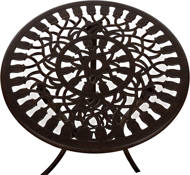 Tisch Set 152405C1551 stabiles Gartenmöbel Set Balkonset Bistroset Aluminium Guss (Antik Bronze), An