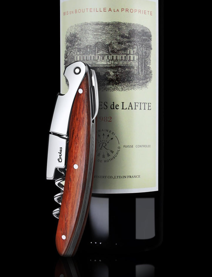 CORKAS Kellnermesser - Profi Korkenzieher multifunktionaler Weinöffner, Folienschneider und Flaschen