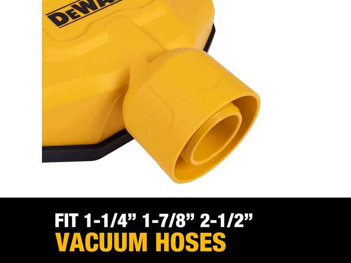 DEWALT DXVA00-1500E Staubsammler hat EIN Trichterdesign für maximale Schmutzaufnahme.Eine Gummidicht