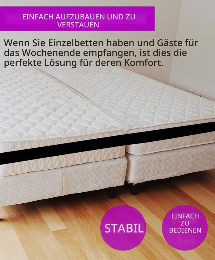 ImnBest Matratzenkeil | Matratzenhalter | Doppelbettbrücke | Bettbrücke | Verbindet Zwei Matratzen z