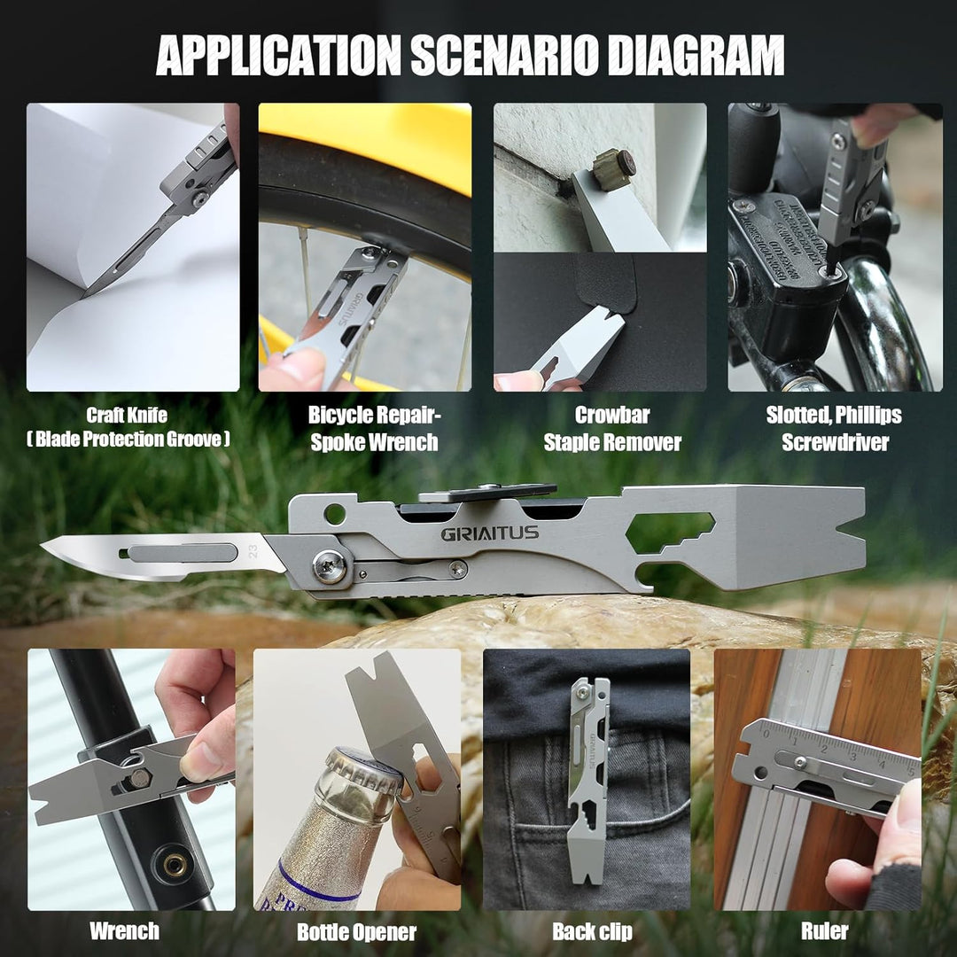 9IN1 Multitool Camping Zubehör EDC Pry Bar mit Schraubendreher Schraubenschlüssel Brecheisen Flasche