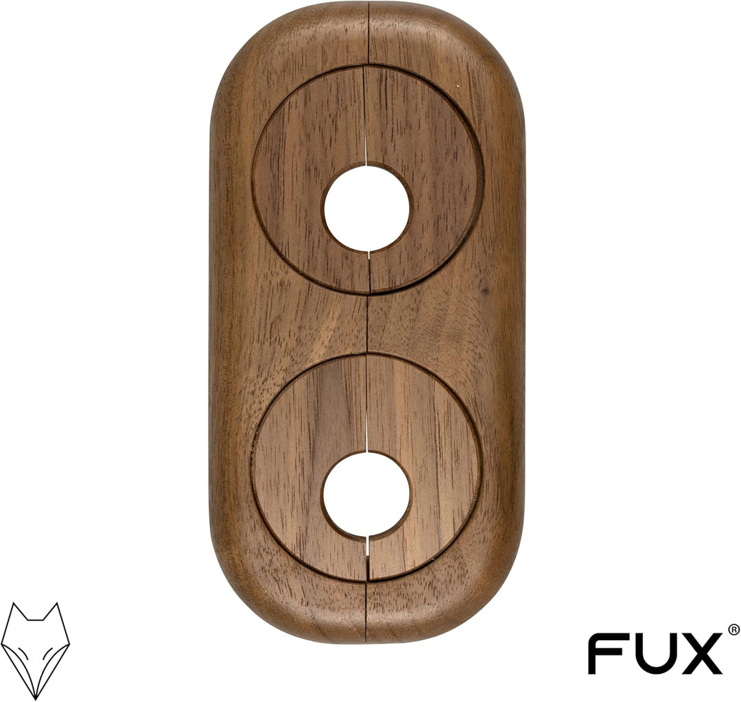 FUX 3 Stück Doppel Heizungsrohr Rosette, Rohrabstand variabel, 15mm - 22mm, Rohrabdeckung, Abdeckros