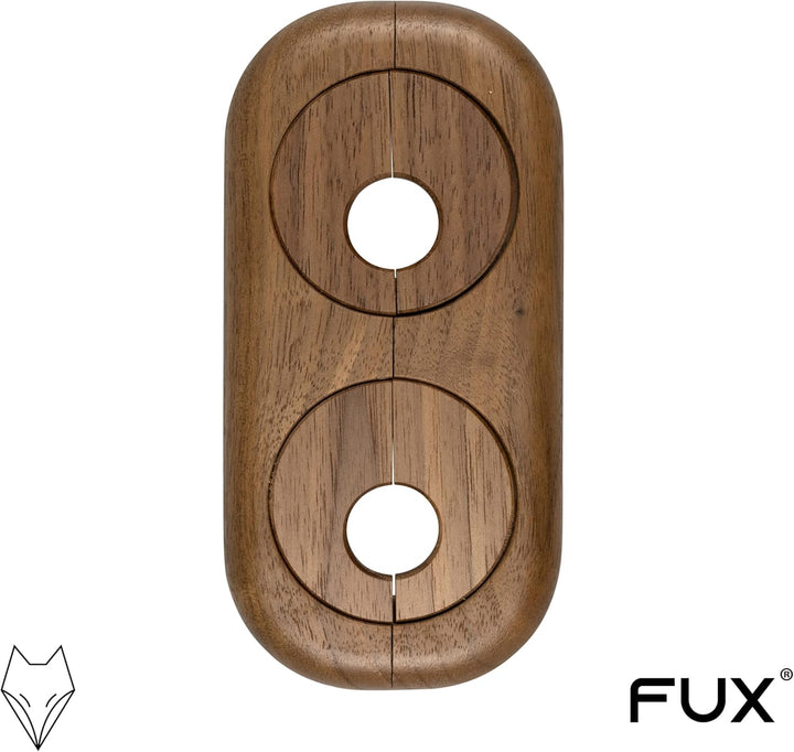 FUX 3 Stück Doppel Heizungsrohr Rosette, Rohrabstand variabel, 15mm - 22mm, Rohrabdeckung, Abdeckros