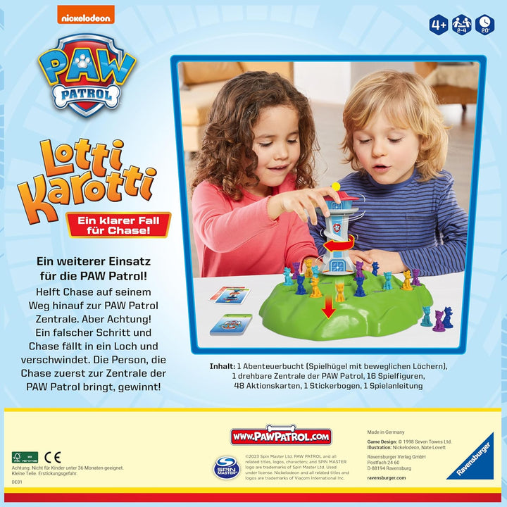 Ravensburger 22372 - PAW Patrol Lotti Karotti, Spiele-Klassiker mit den Serienhelden aus PAW Patrol,