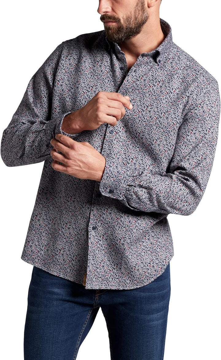 eterna Langarm Hemd Comfort Fit Flanell Bedruckt