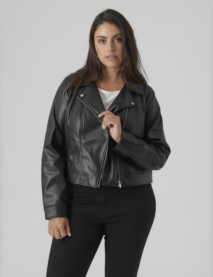 VERO MODA CURVE Damen Vmcbellaanna Short Coated JKT Cur Noos PU Jacke, 52
