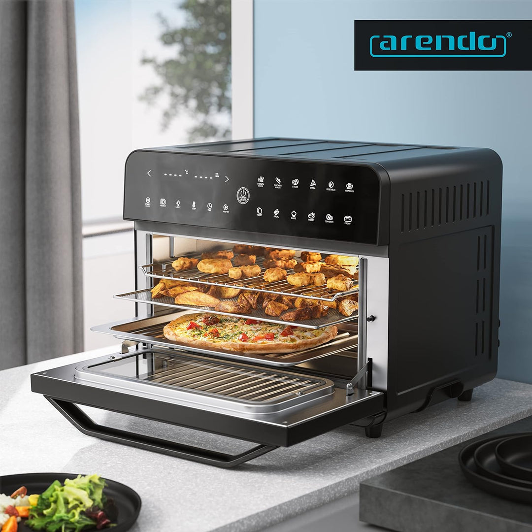 Arendo - Minibackofen 25l - Heissluftfritteuse 25 Liter Edelstahl - Multifunktionsofen - mini Backof