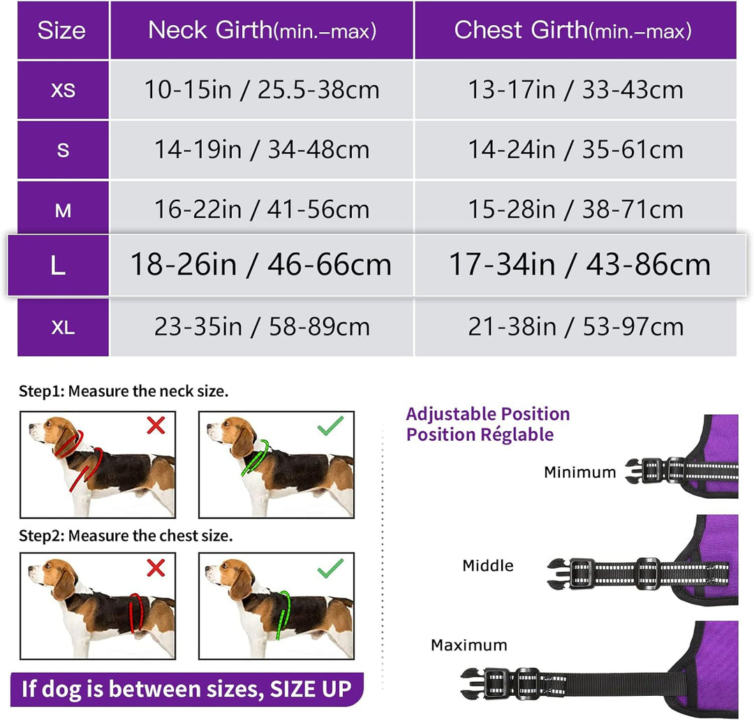 HEELE Hundegeschirr, Zugentlastung, reflektierend, mit gepolstertem Griff, Kontrolle, 2 Metallringe,