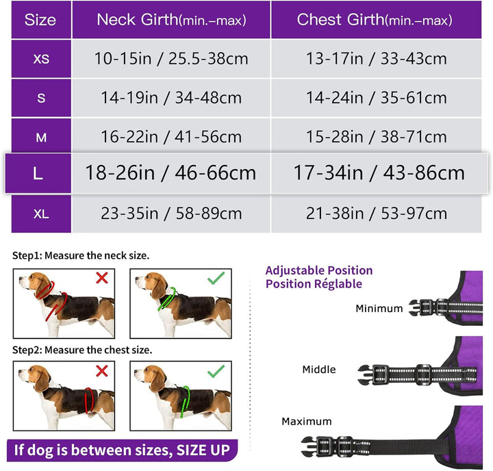 HEELE Hundegeschirr, Zugentlastung, reflektierend, mit gepolstertem Griff, Kontrolle, 2 Metallringe,